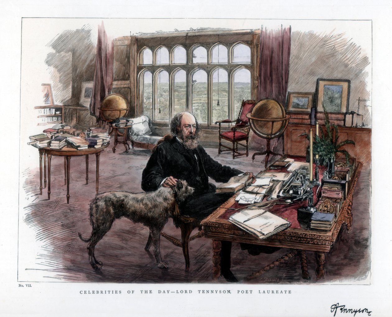 Alfred Lord Tennyson 1809-1892, poetprisvinner, 1884. av Roberts