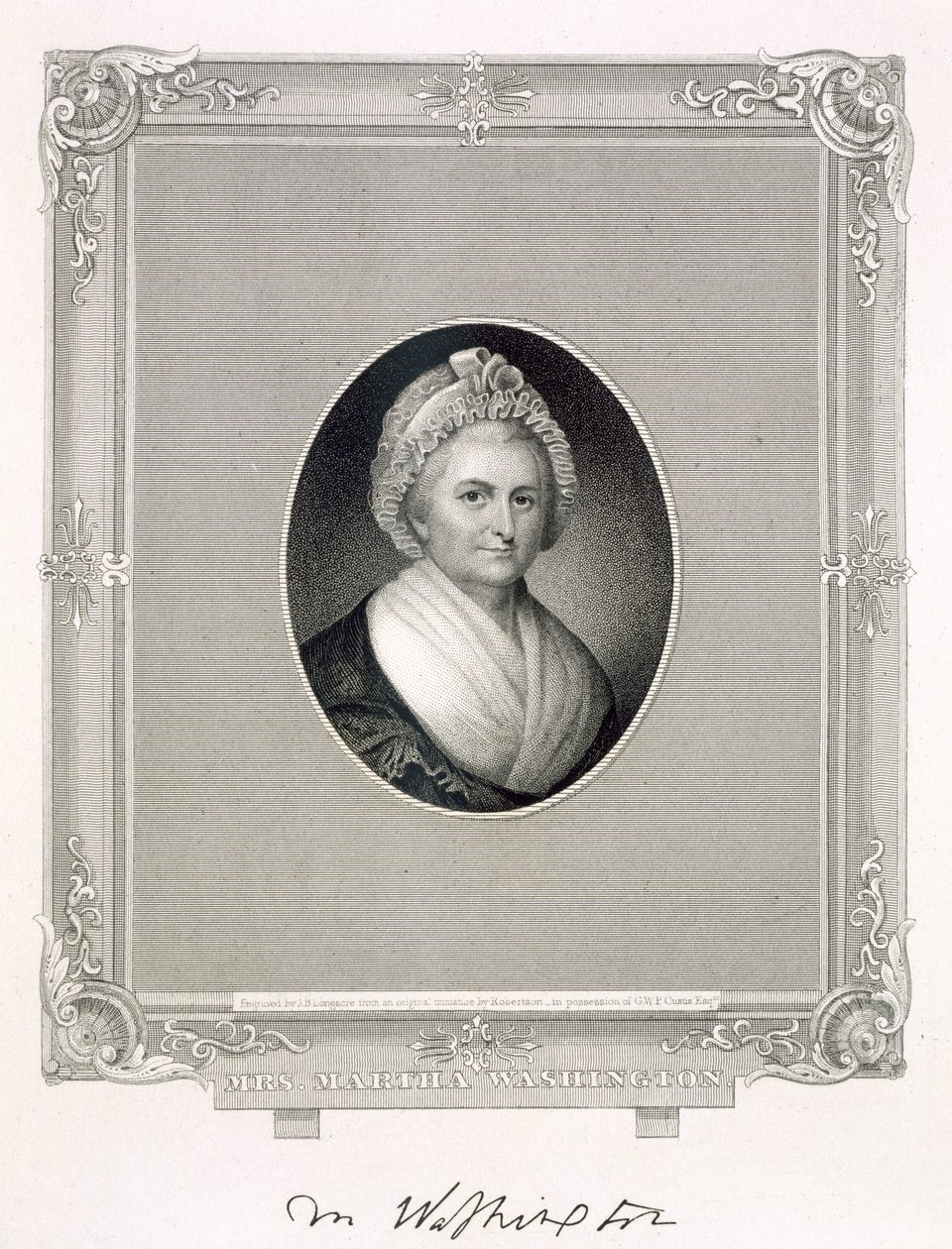 Martha Washington, gravert av James Barton Longacre (1794-1869) av Robertson