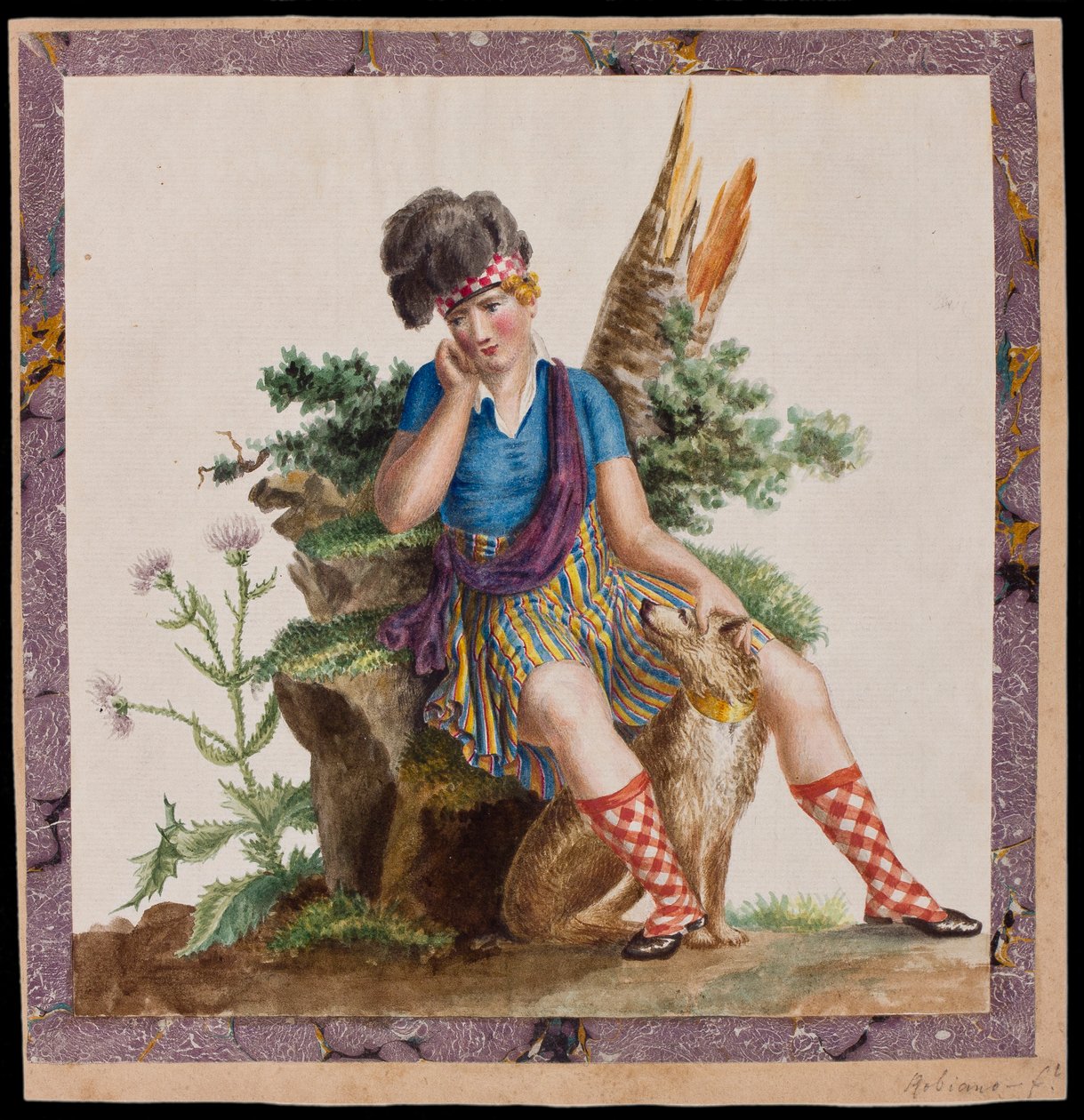 A Highlander, ca. 1820 (wc på papir) av Robiano
