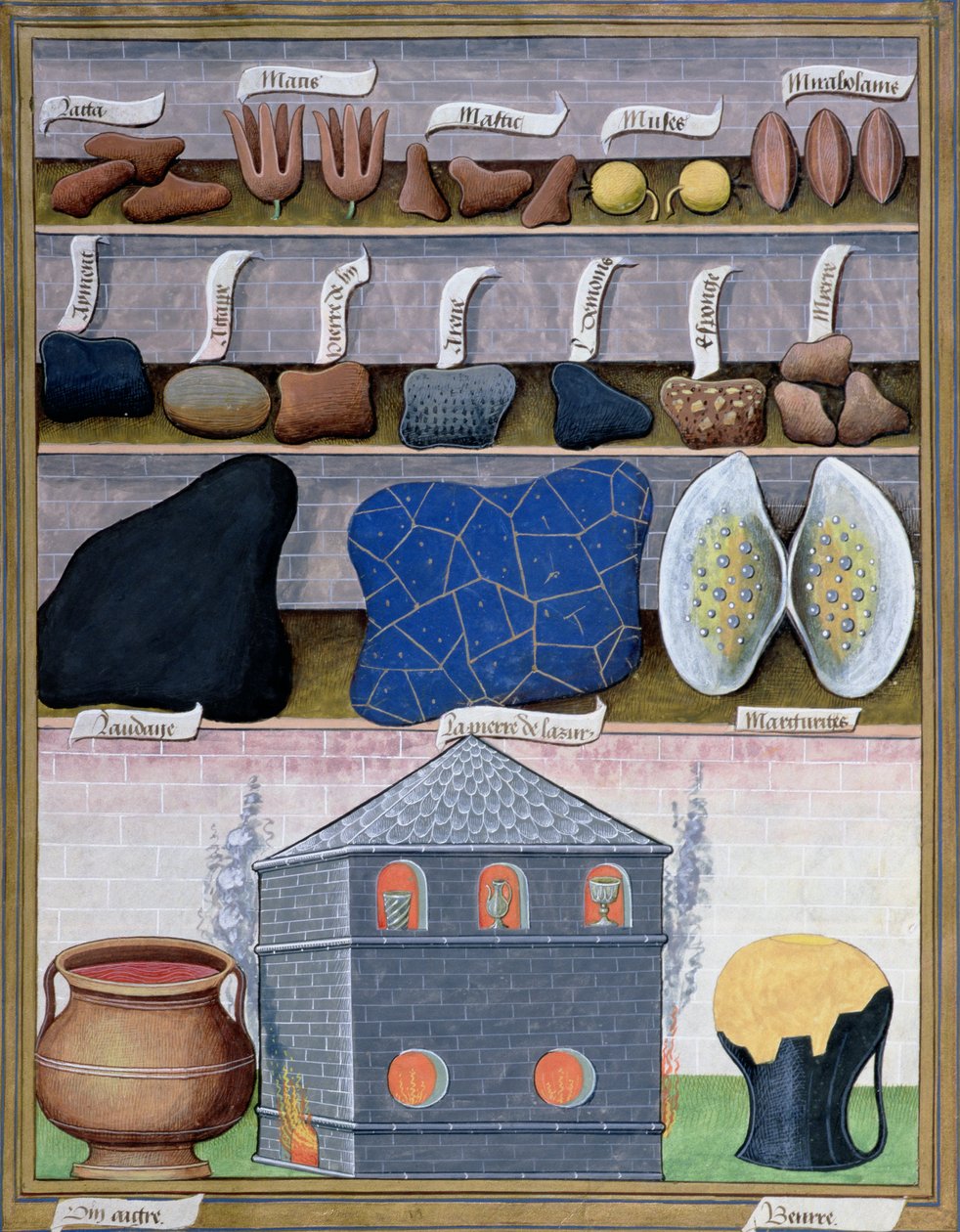 Illustrasjon fra boken om enkle medisiner av Mattheus Platearius 166r av Robinet Testard