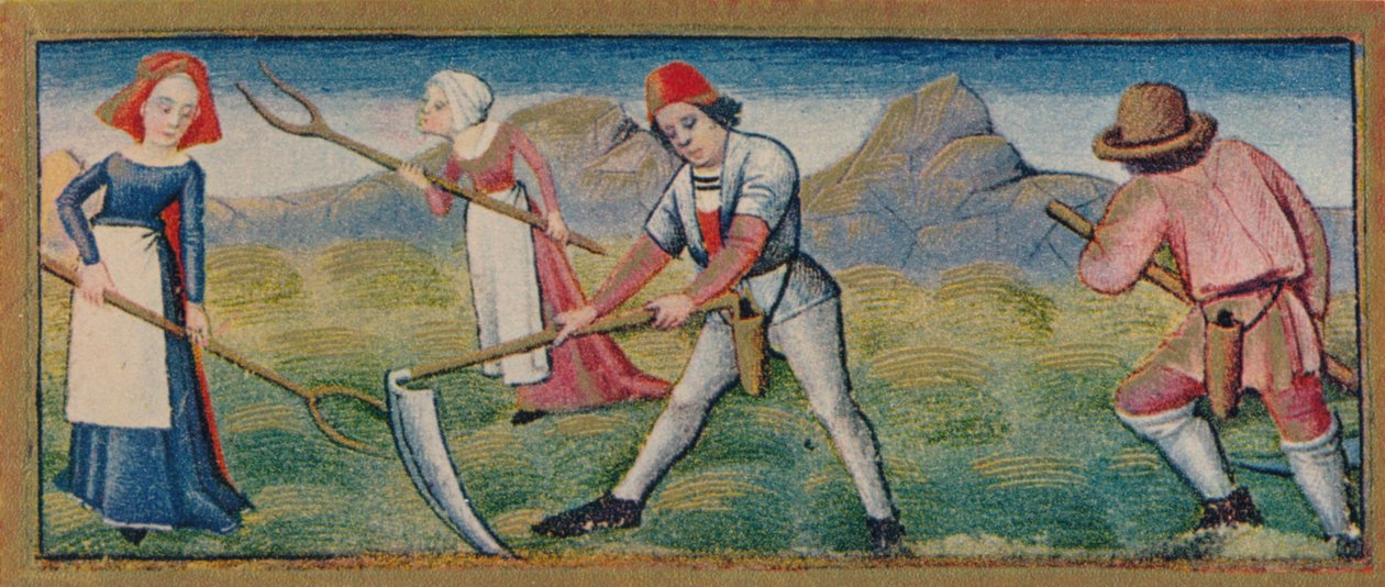 juni - slått, 1400-tallet, 1939. av Robinet Testard