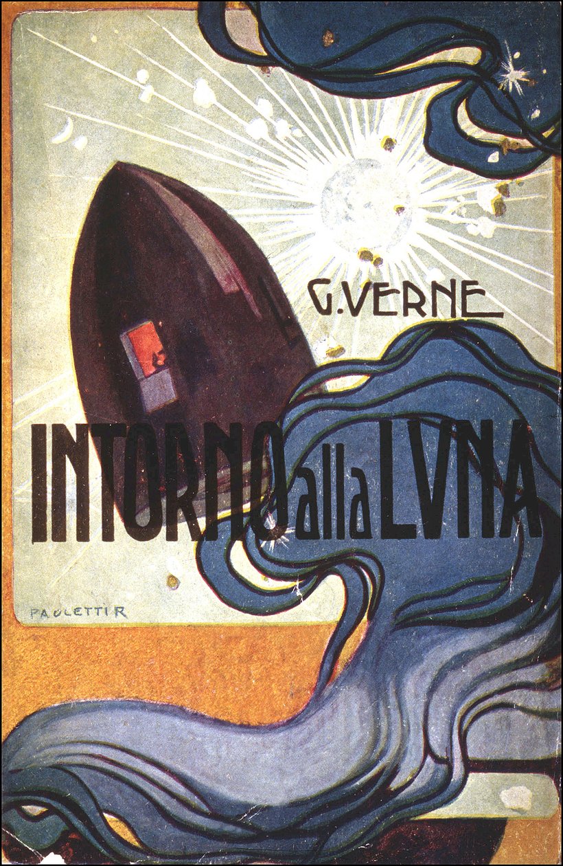 Dekke. jeg vil. av Intorno alla luna (Fra jord til måne) av Jules Verne av Rodolfo Paoletti