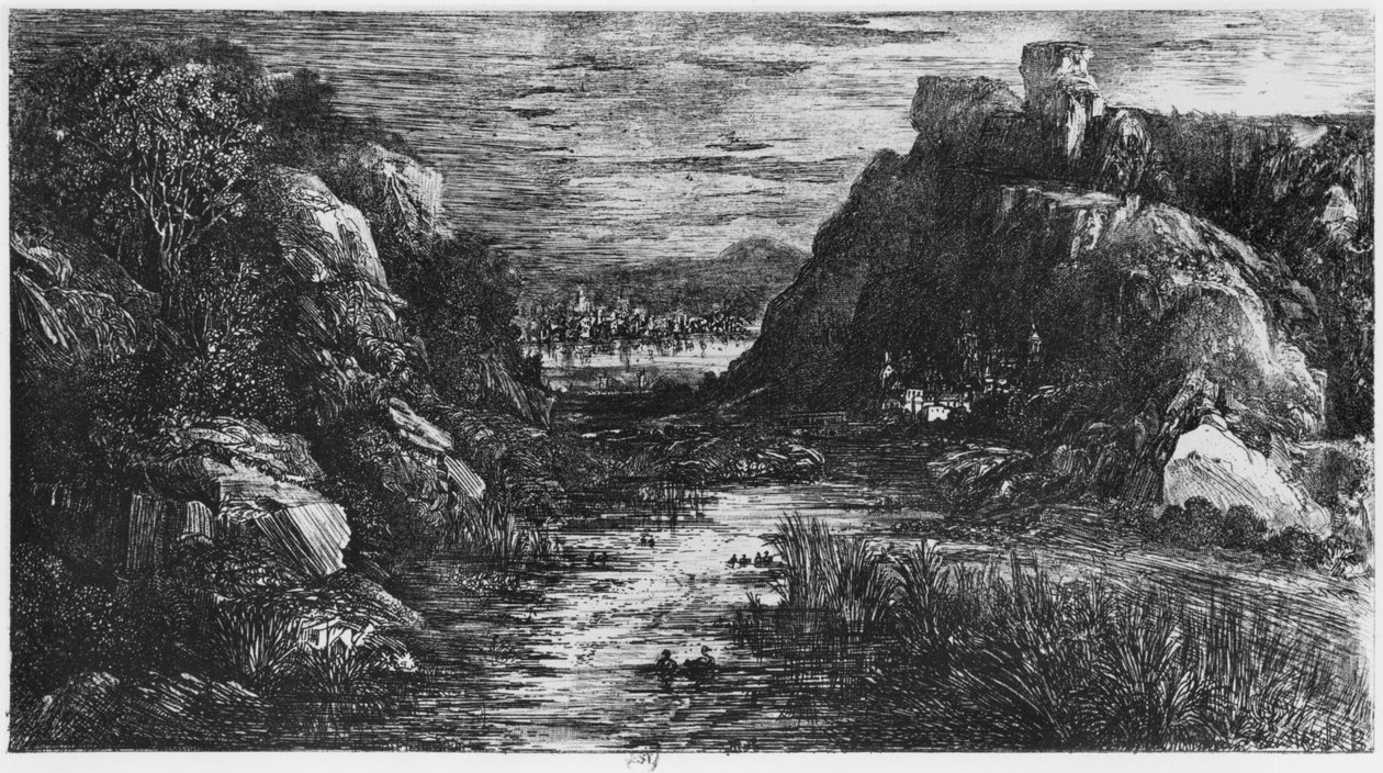 Landskap bak uren, 1871 av Rodolphe Bresdin