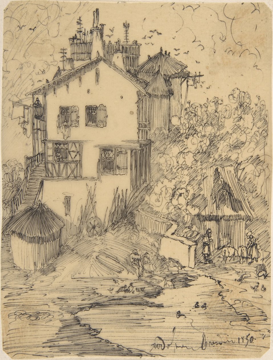 Et rustikt landsted av Rodolphe Bresdin