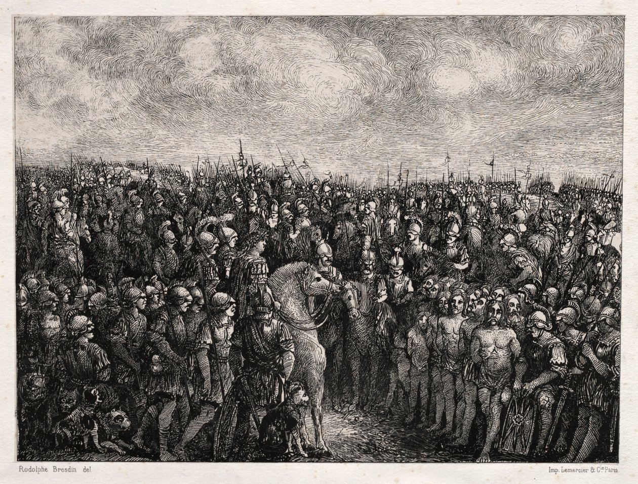 Cæsar og hans fanger, 1878. av Rodolphe Bresdin