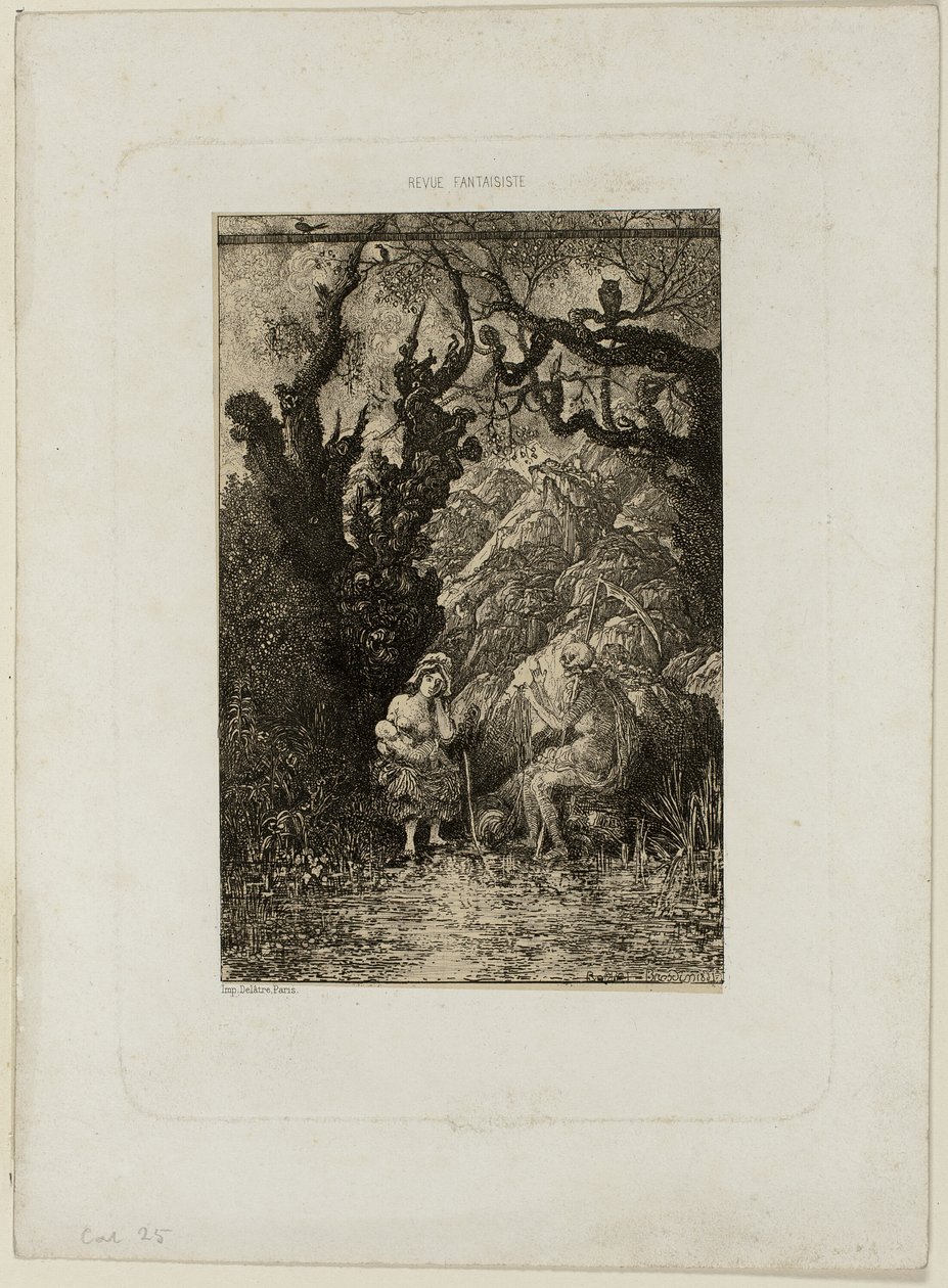 Døden og den unge mor, fra Revue Fantaisiste av Rodolphe Bresdin