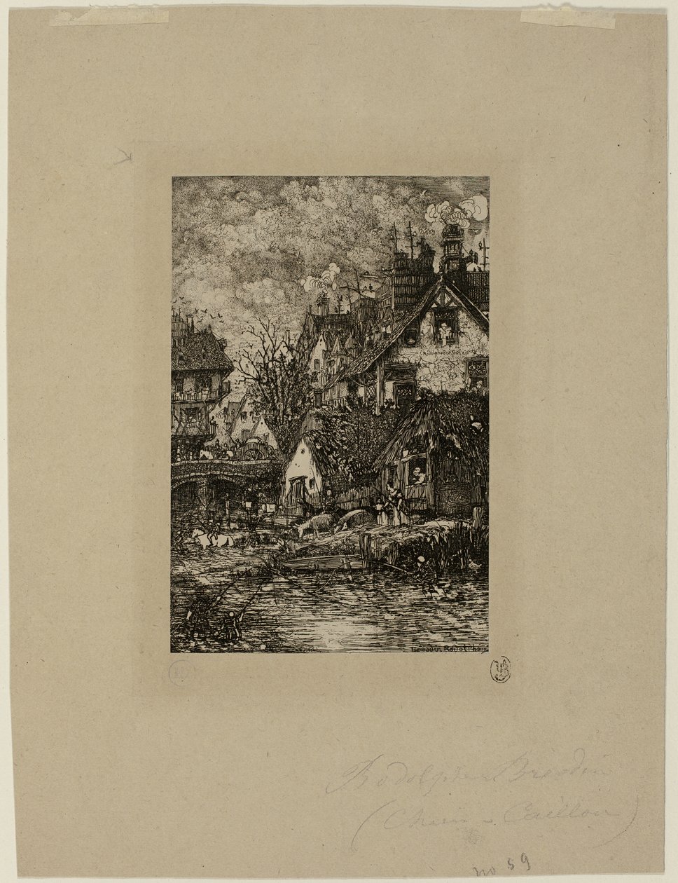 Entering a Village, fra Revue Fantaisiste av Rodolphe Bresdin