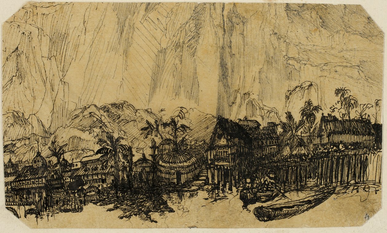 Eksotisk landskap av Rodolphe Bresdin
