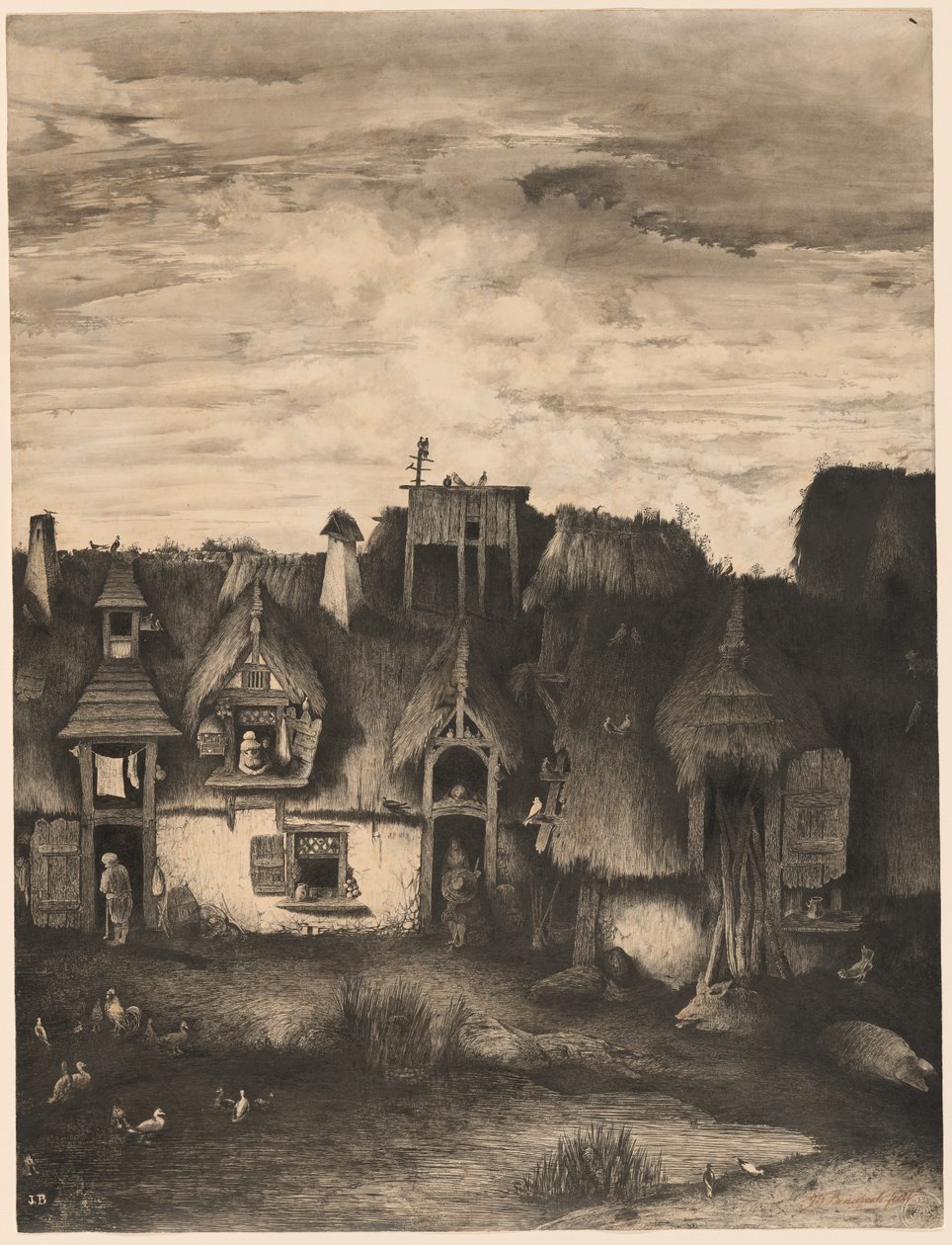 Fantasy Farmhouse av Rodolphe Bresdin