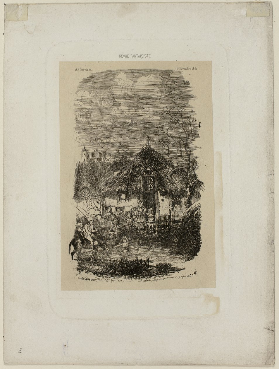 Farm Cottage, fra Revue Fantaisiste av Rodolphe Bresdin