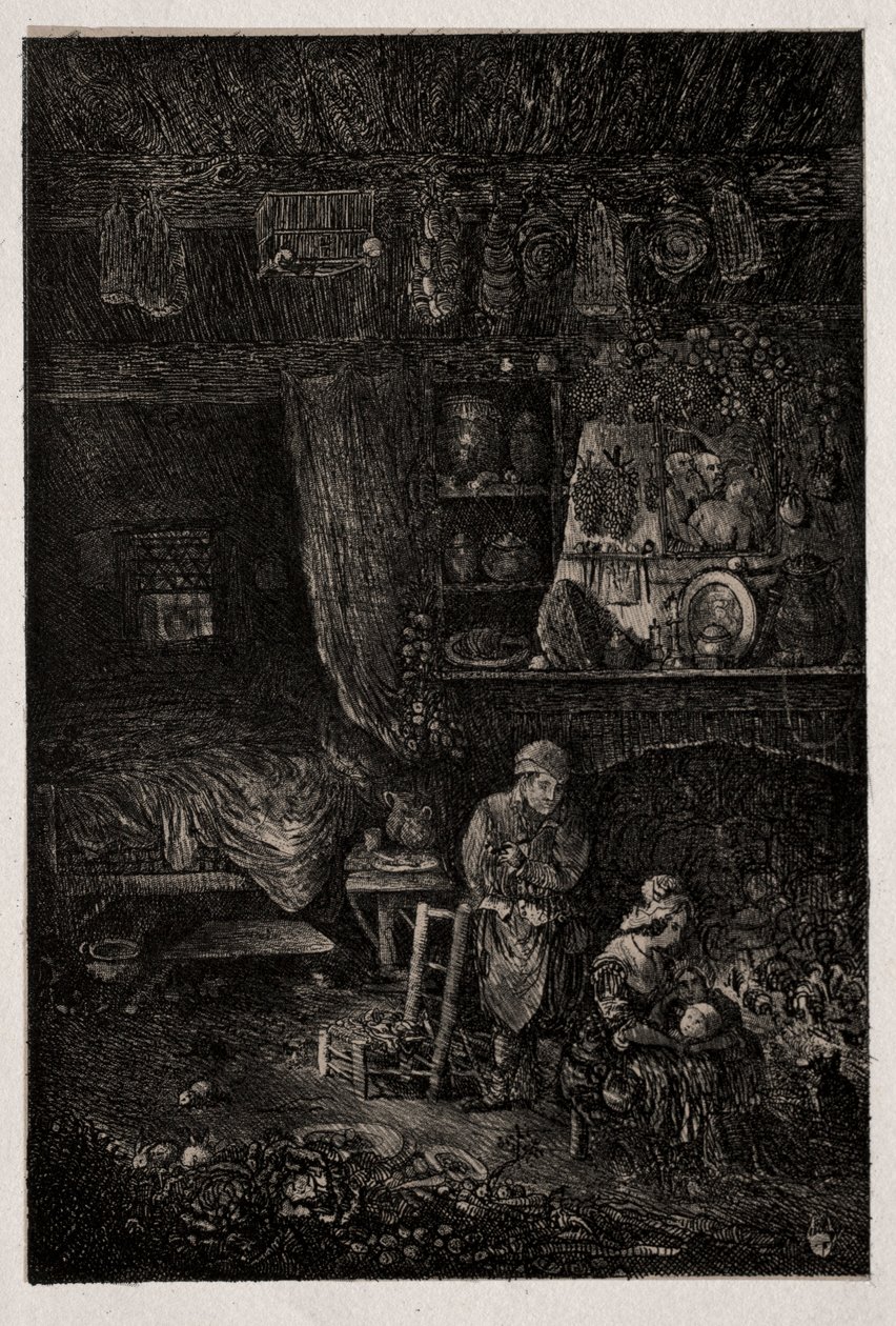 Flamsk interiør, 1856. av Rodolphe Bresdin