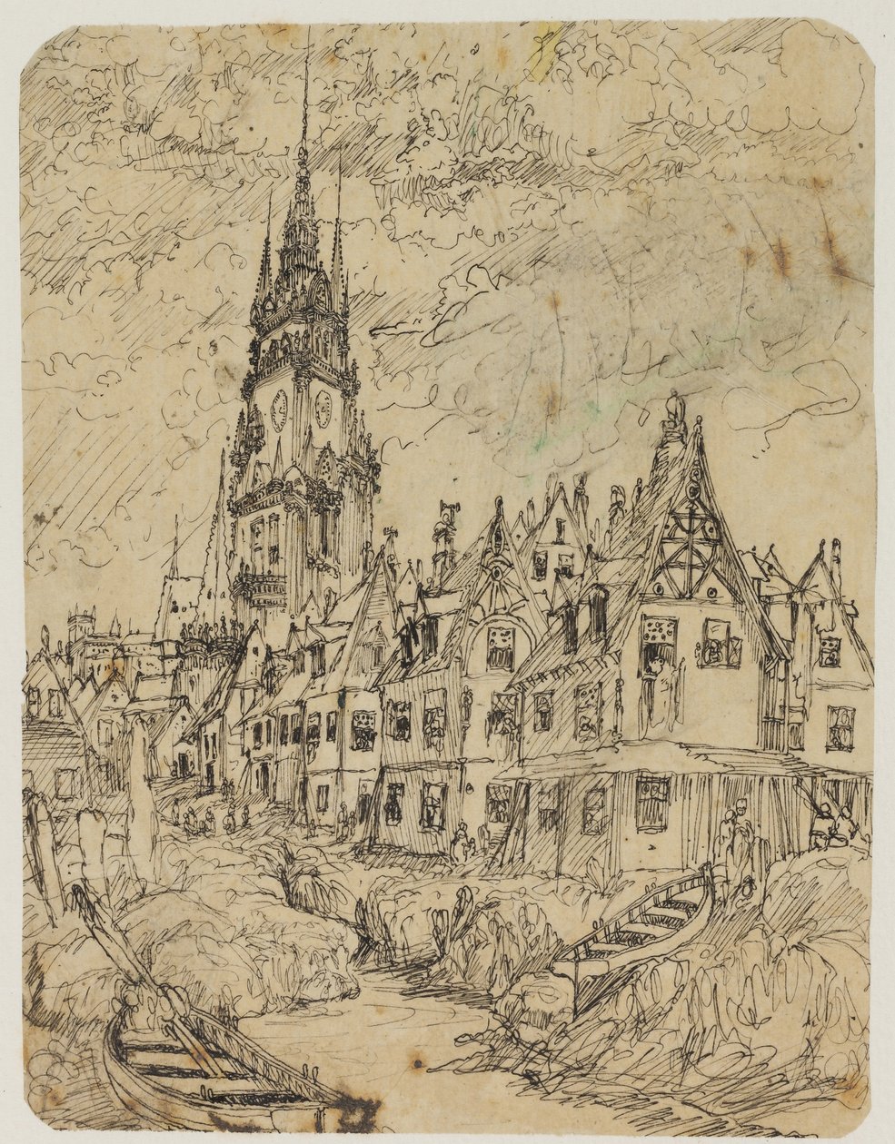 Maritime landsby av Rodolphe Bresdin