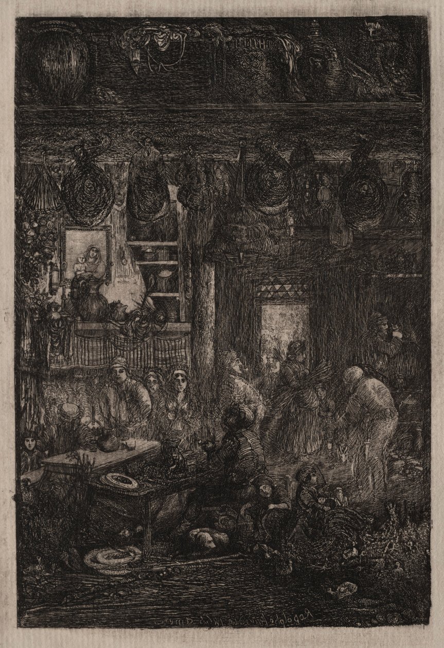 Moldavisk interiør, 1865. av Rodolphe Bresdin