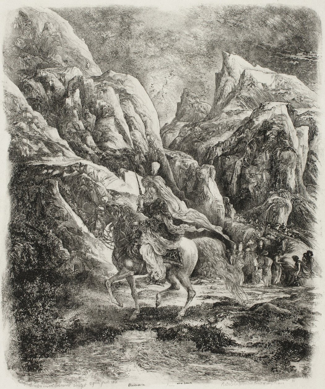 Rytter i fjellene av Rodolphe Bresdin