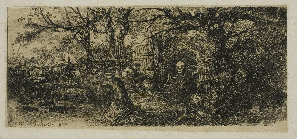 St. Antonius og døden av Rodolphe Bresdin