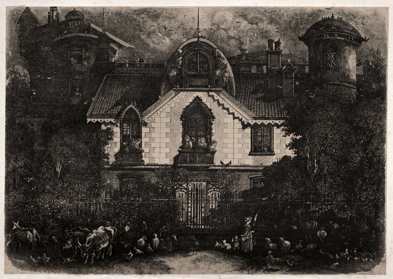 Det fortryllede huset, 1871. av Rodolphe Bresdin