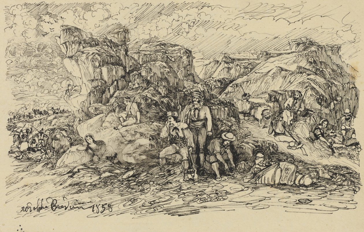 Smuglerne, 1858 av Rodolphe Bresdin