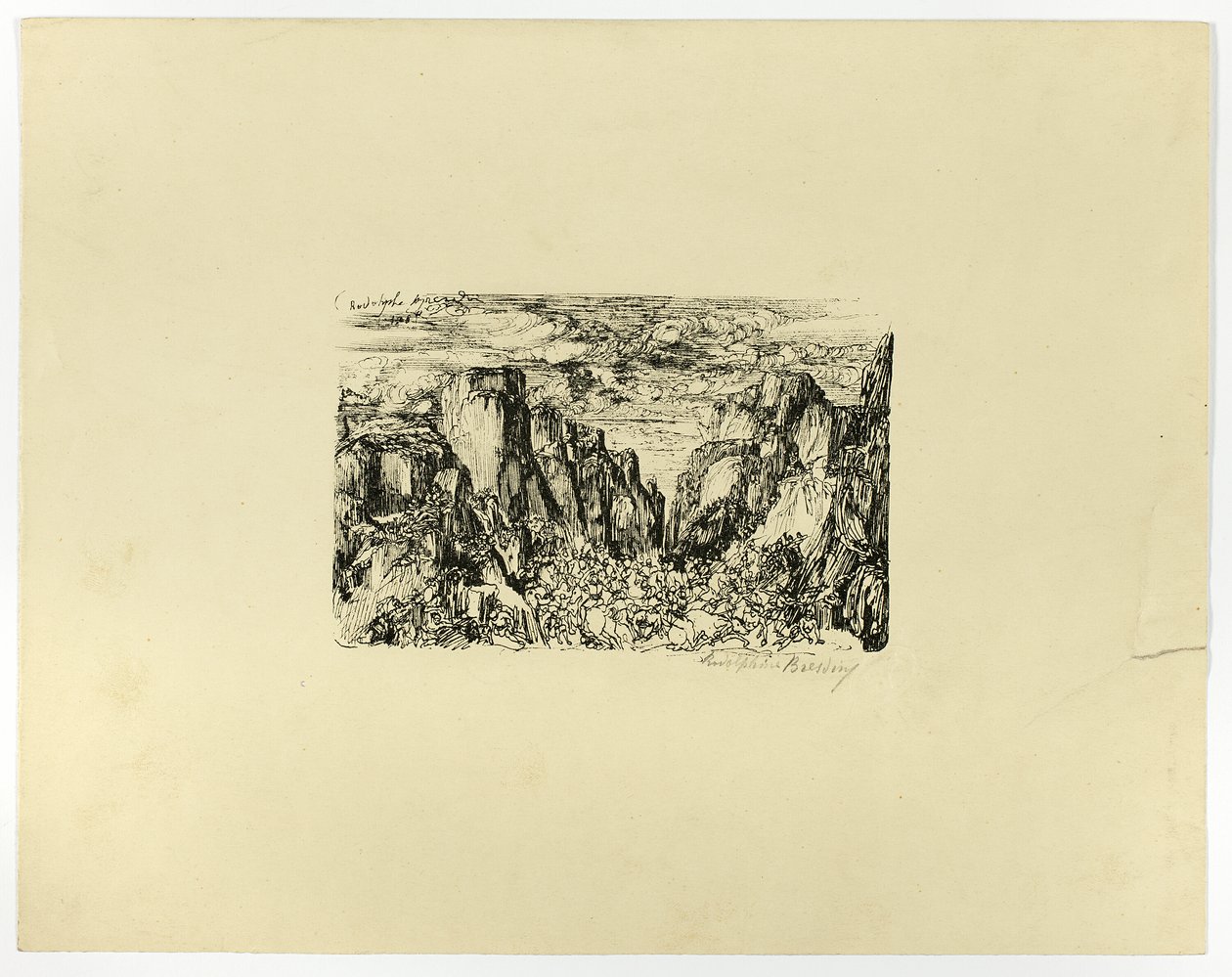 Uten tittel (muligens Cæsar og hans legioner) av Rodolphe Bresdin