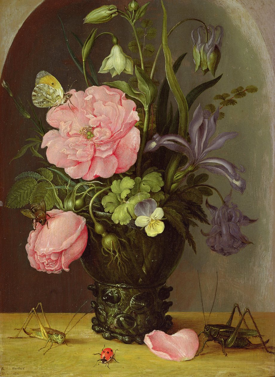 En vase med blomster, 1611 av Roelandt Jacobsz. Savery