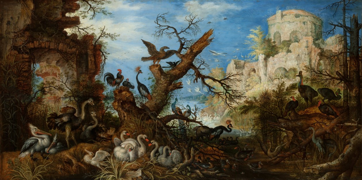 Landskap med fugler, 1622 av Roelandt Jacobsz. Savery