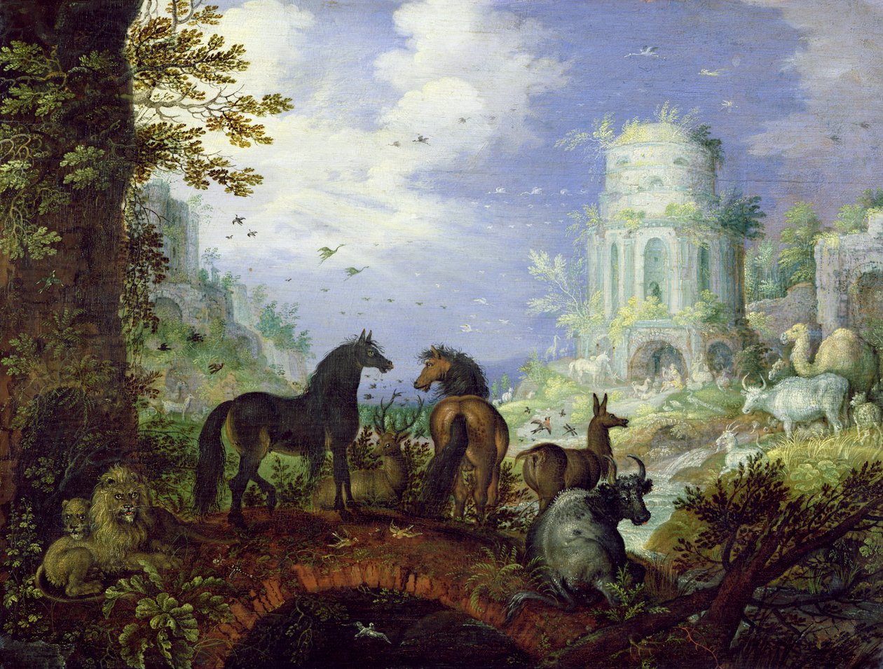 Orpheus sjarmerer dyrene, 1626 av Roelandt Jacobsz. Savery