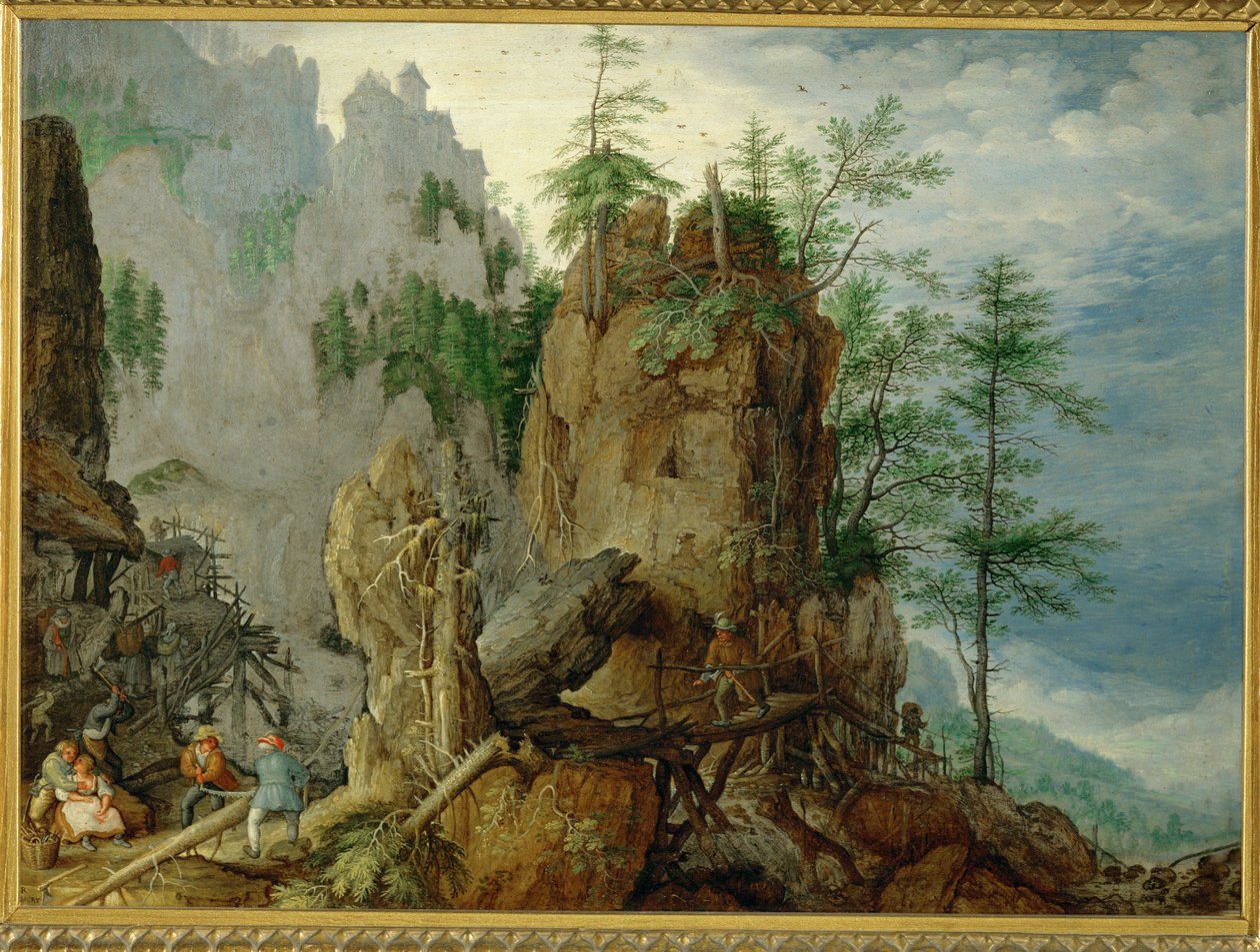 Fjelllandskap med (kobber) av Roelandt Jacobsz. Savery