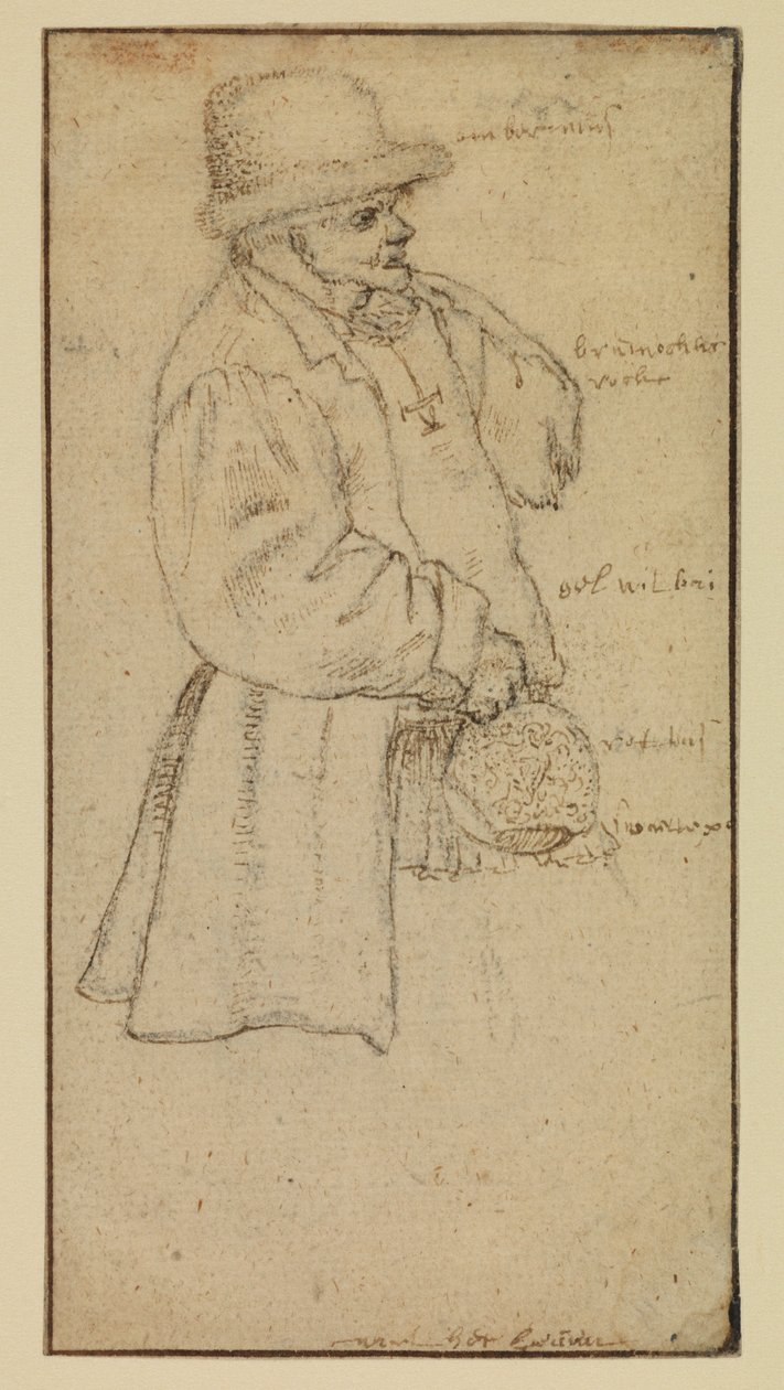 Bonde som bærer en krukke, recto, 1500-tallet av Roelandt Jacobsz. Savery