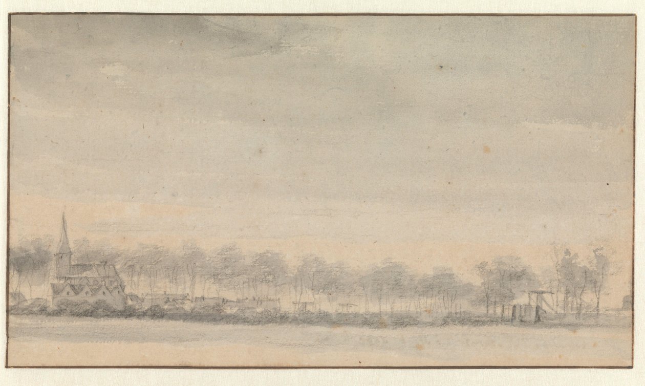 Landsbyen Nederhorst og slottet fra sør Utsikt over landsbyen Nederhorst den Berg, sett fra sør-øst av Roelant Roghman
