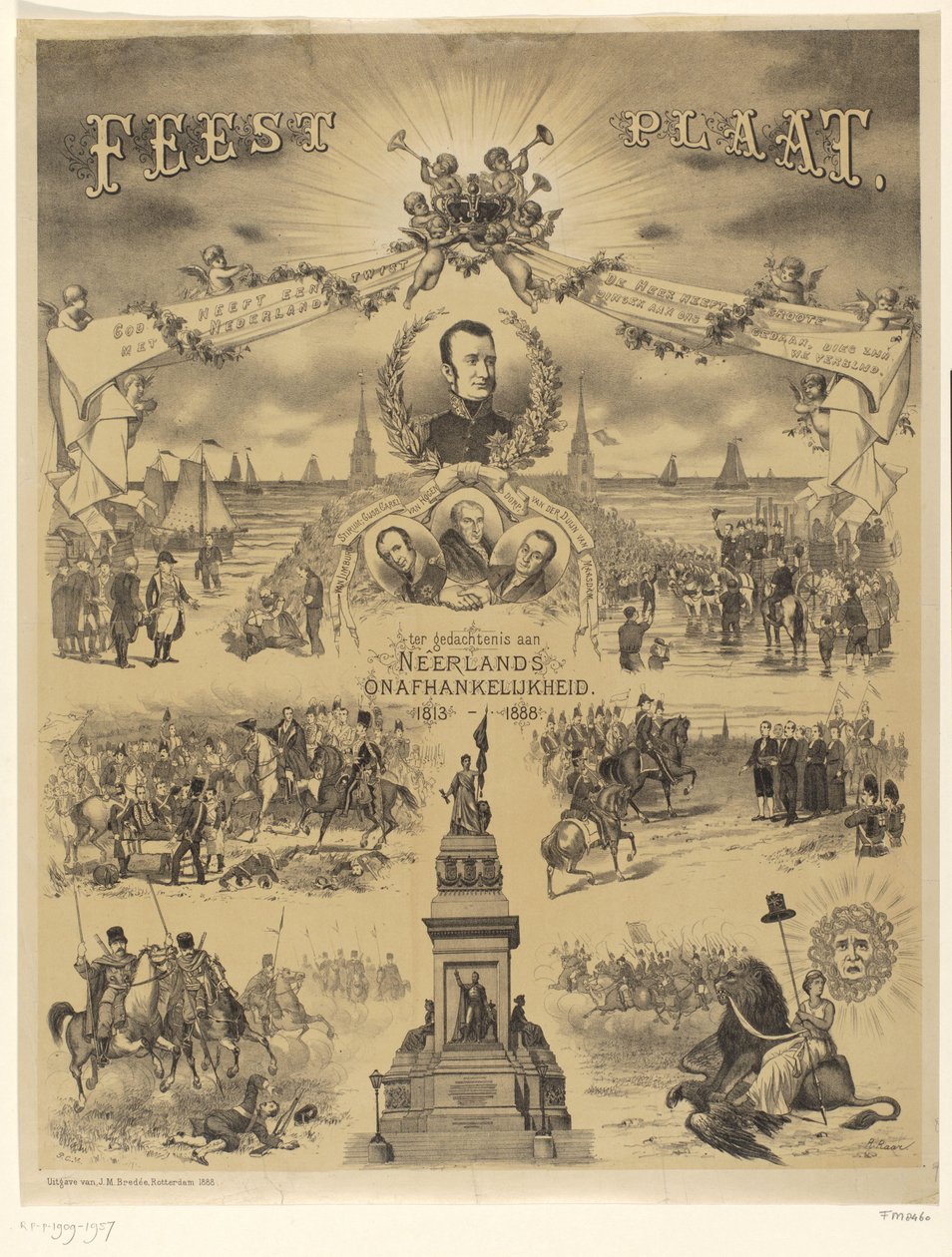 Feiringsplate til minne om nederlandsk uavhengighet, 1813-1888 (tittel på objekt) av Roelof Raar