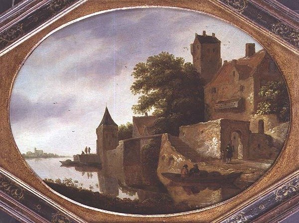Landskap med befestet herregård av Roelof Van Vries
