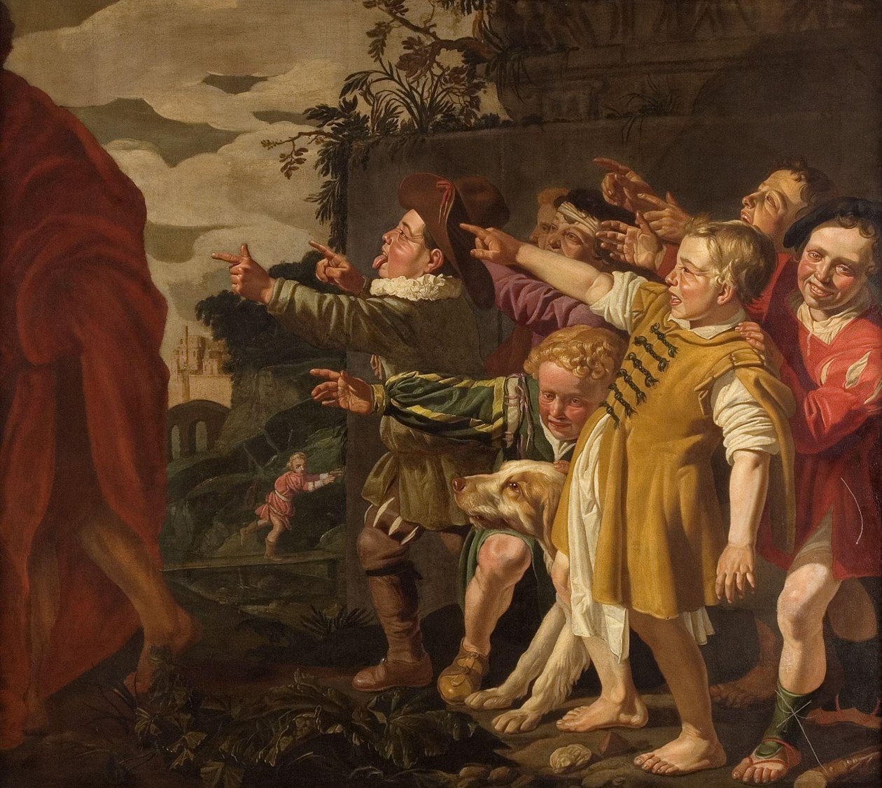 Elisa hånet av de små barna (2. Kongebok 2:24-25) av Roeloff van Zijl (attributed to)