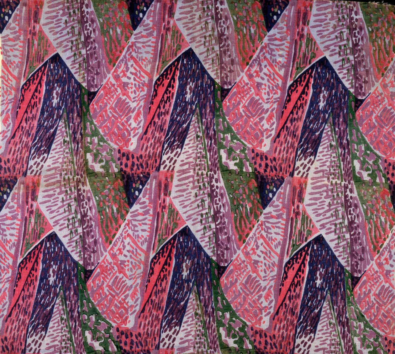 'Margery' stoffdesign, 1913 (trykt lin) av Roger Eliot Fry