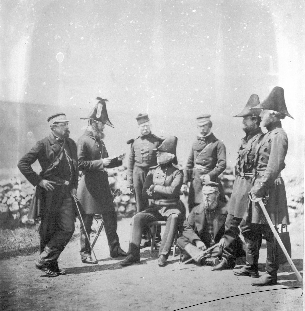Generalløytnant Sir George Brown G.C.B og offiserer av hans stab, ca. 1855 av Roger Fenton