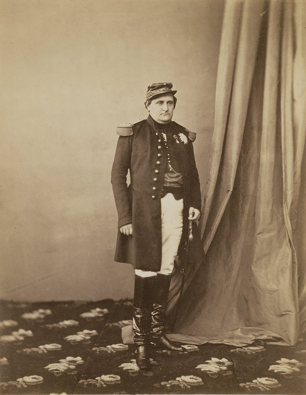 Napoleon-Joseph-Charles-Paul (1822-91) Prins Napoleon, 1855 (sepia-bilde) av Roger Fenton