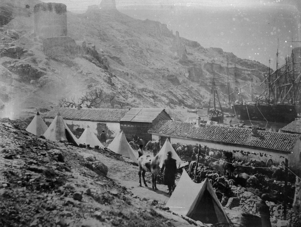 Havnen ved Balaklava under Krim-krigen, ca. 1855 av Roger Fenton