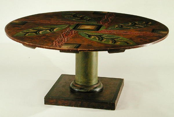Sirkulært bord, ca. 1913-14 (håndmalt tre) av Roger Eliot Fry