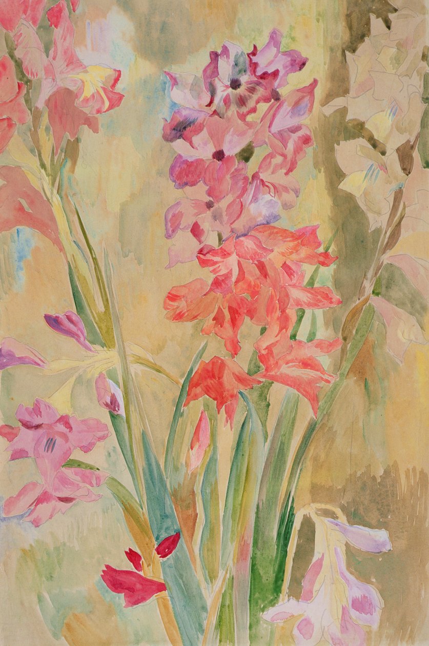 Gladioli, ca. 1915 (wc på papir) av Roger Eliot Fry