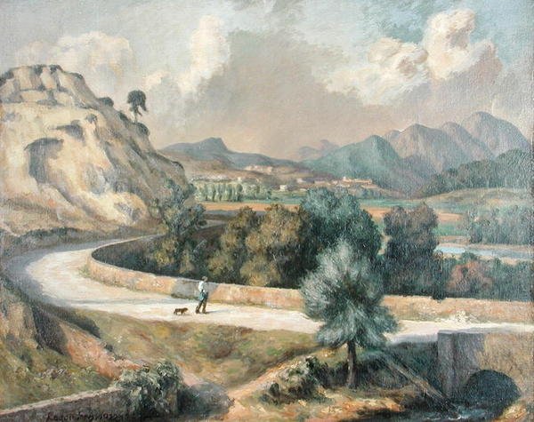 Italiensk landskap, ca. 1922-25 (olje på lerret) av Roger Eliot Fry