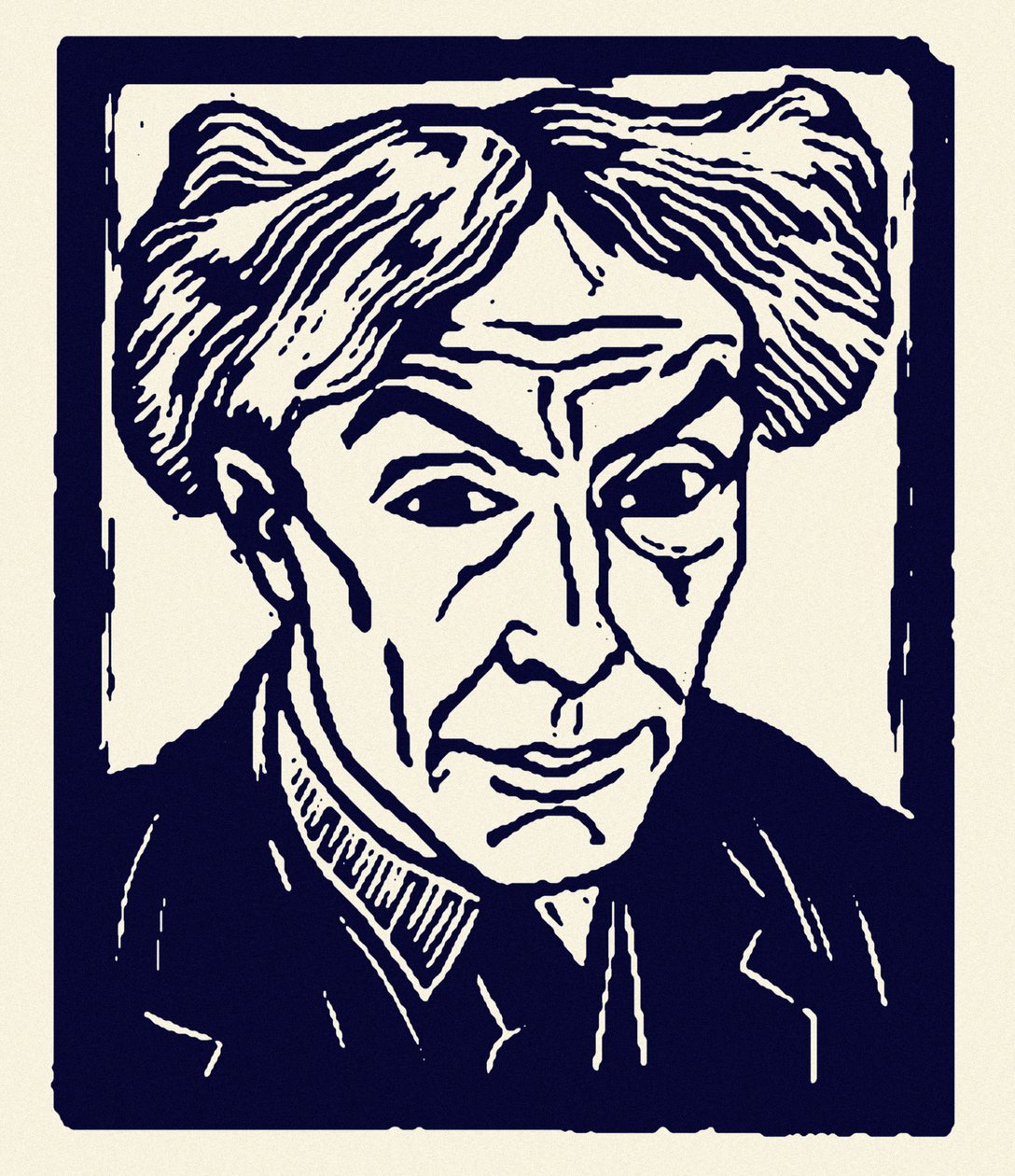 Selvportrett av Roger Fry (1866–1934), xylografi fra 1921. av Roger Eliot Fry