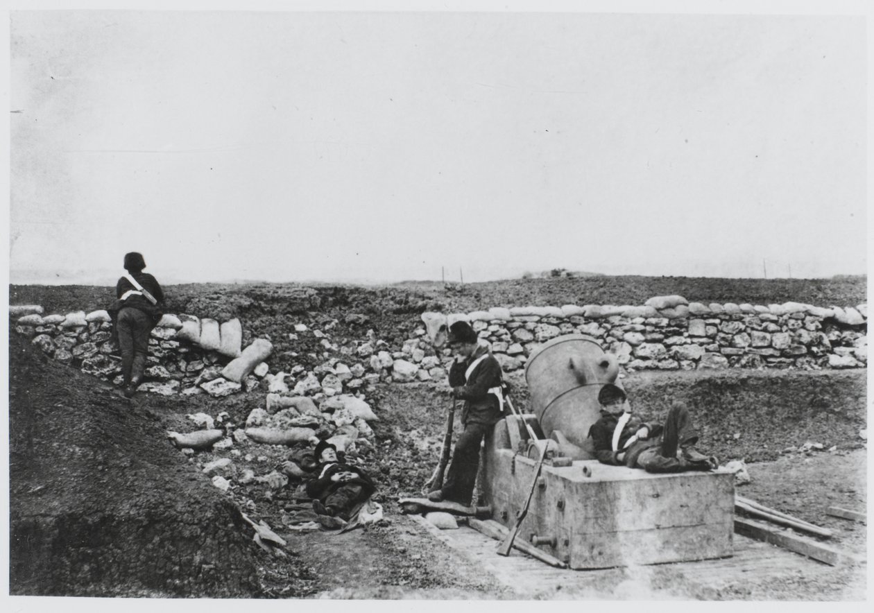 En rolig dag i Mortar Battery, Krim av Roger Fenton