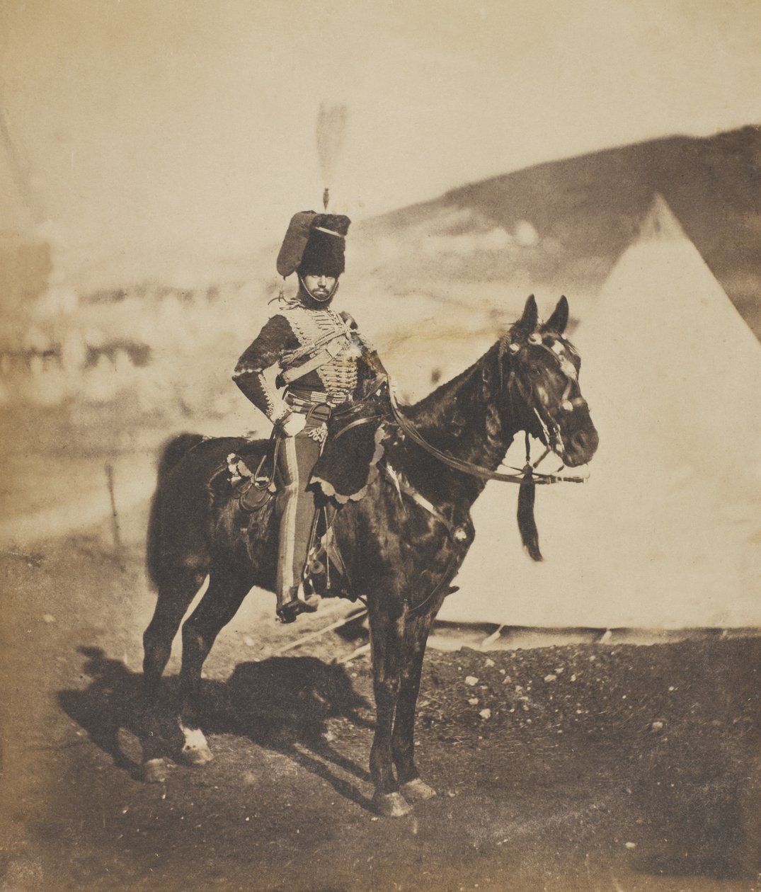 Kornett Henry John Wilkin, 11. (eller prins Alberts egne) husarer, 1855 av Roger Fenton