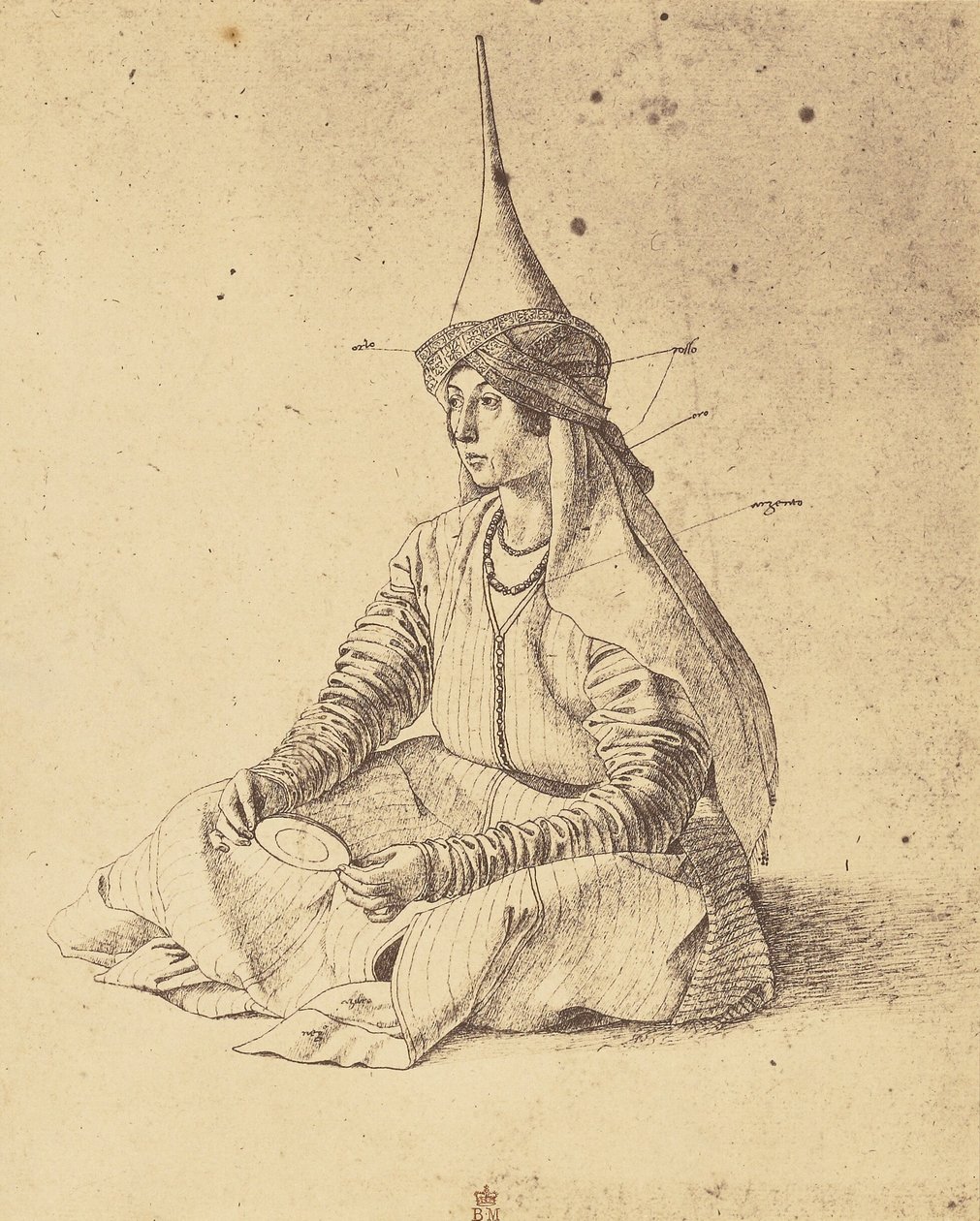 [Tegning av en sittende tyrkisk kvinne av Gentile Bellini] av Roger Fenton