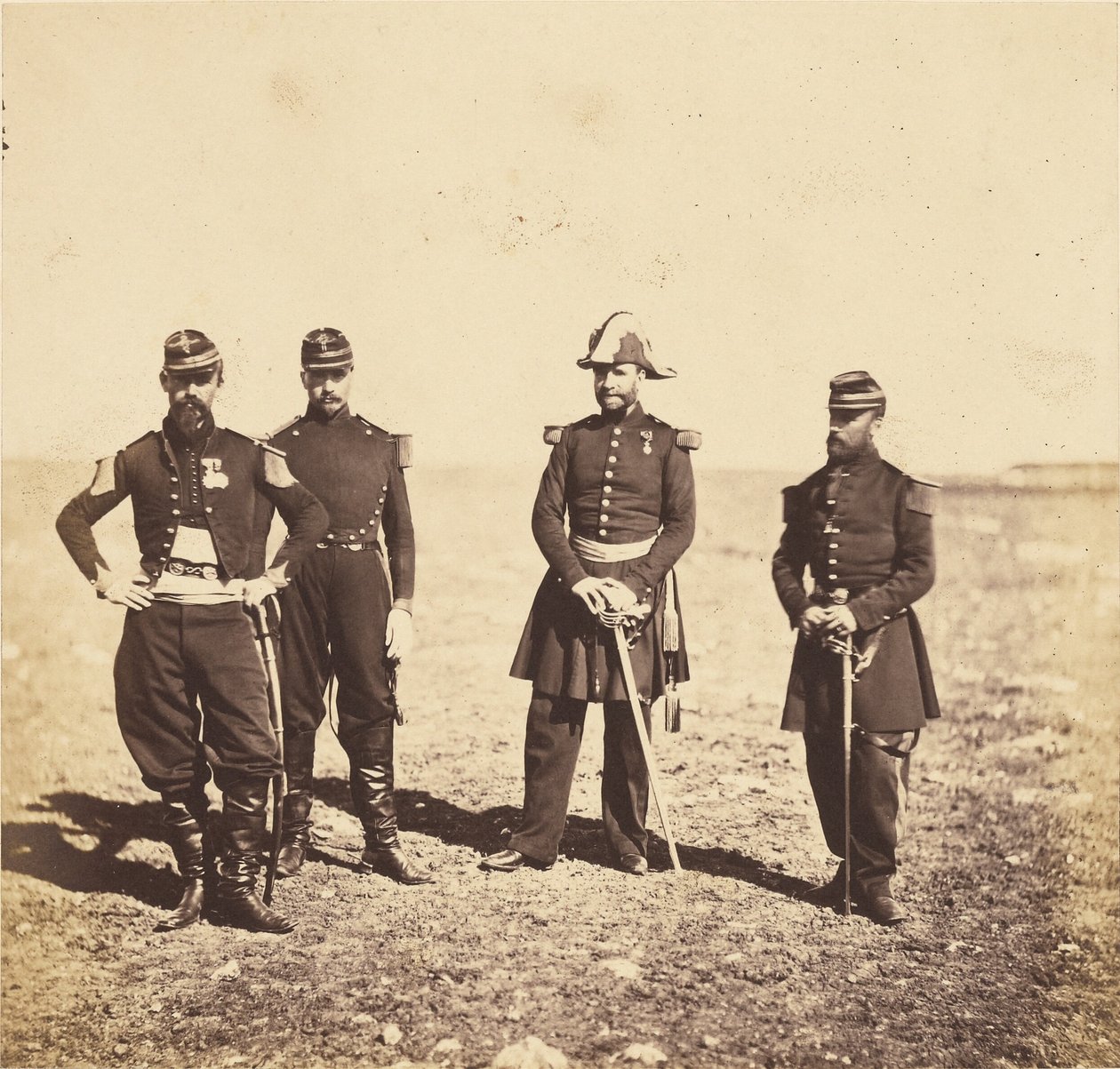 General Bennet og offiserene i hans stab av Roger Fenton