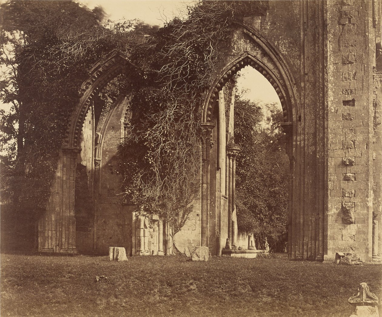 Glastonbury Abbey, buer i det nordlige sideskipet av Roger Fenton