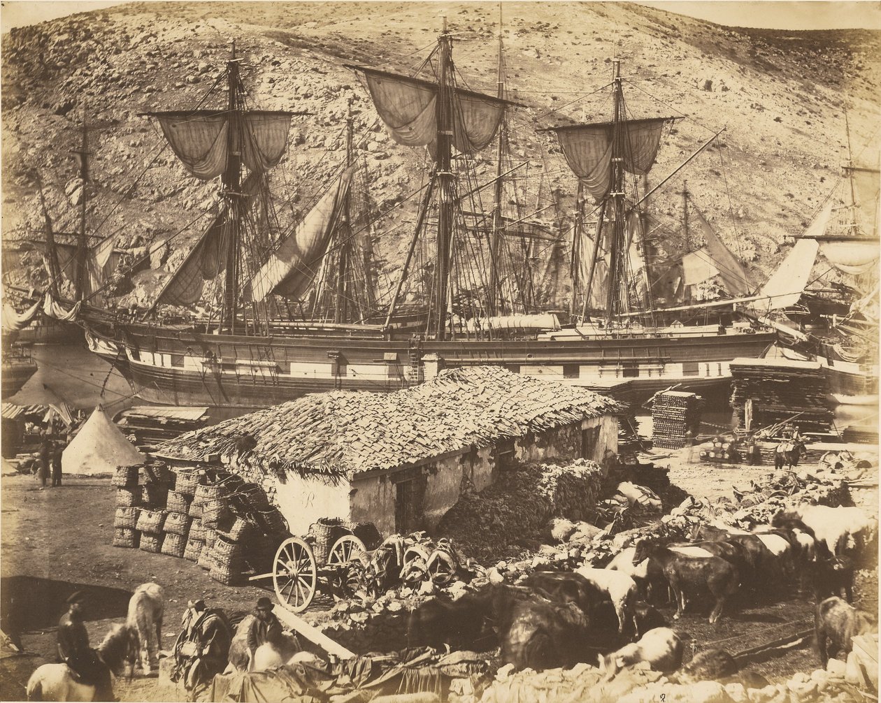 Havnen i Balaklava, kvegkaien av Roger Fenton