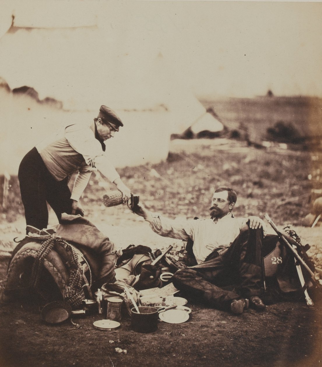 Oberstløytnant Edmund Hallewell, 28. (The North Gloucestershire) Regiment of Foot, fra et album med 52 fotografier assosiert med Krim-krigen av Roger Fenton