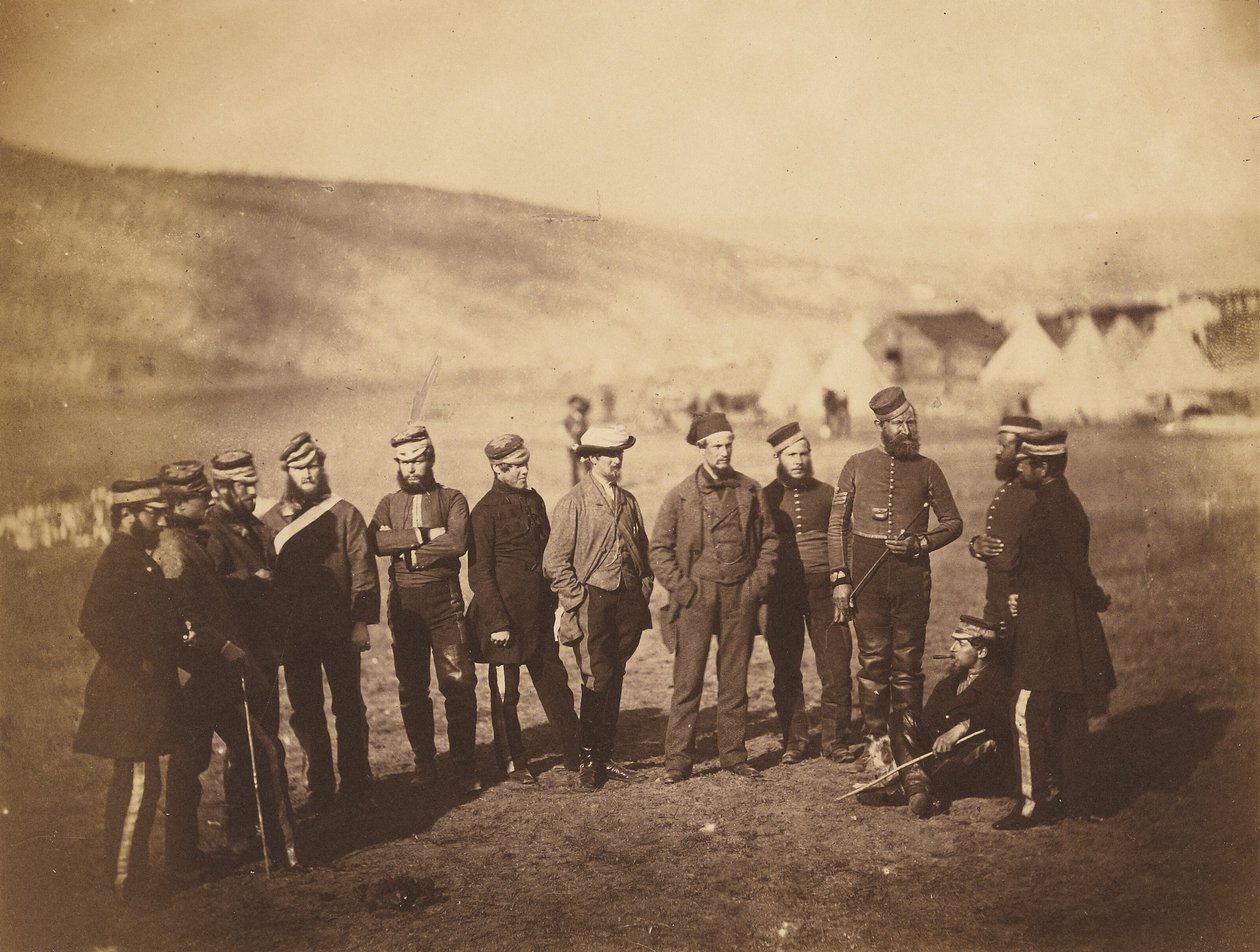 Major Burton og offiserer fra 5th Dragoon Guards av Roger Fenton