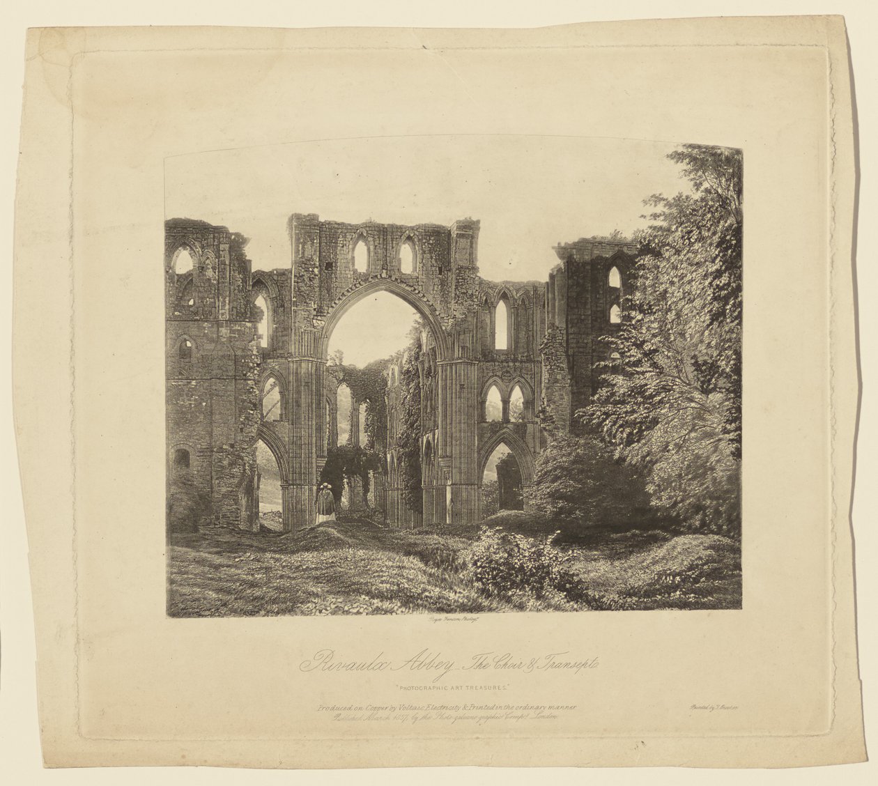 Rivaulx Abbey, koret og tverrskipet av Roger Fenton