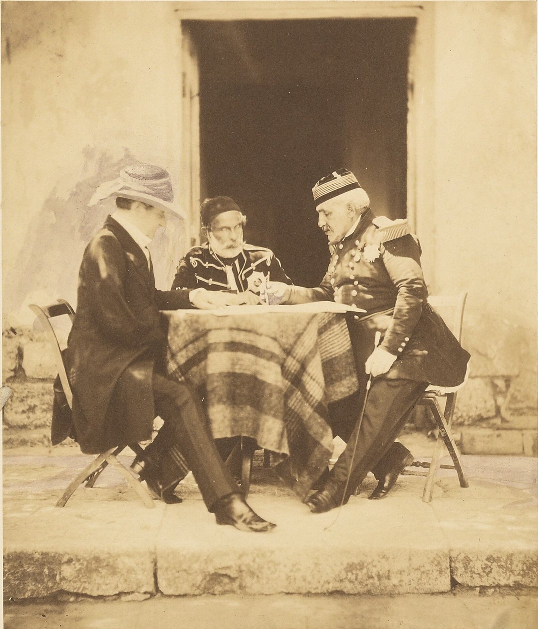 Krigsrådet som ble holdt om morgenen ved erobringen av Mamelon av Roger Fenton
