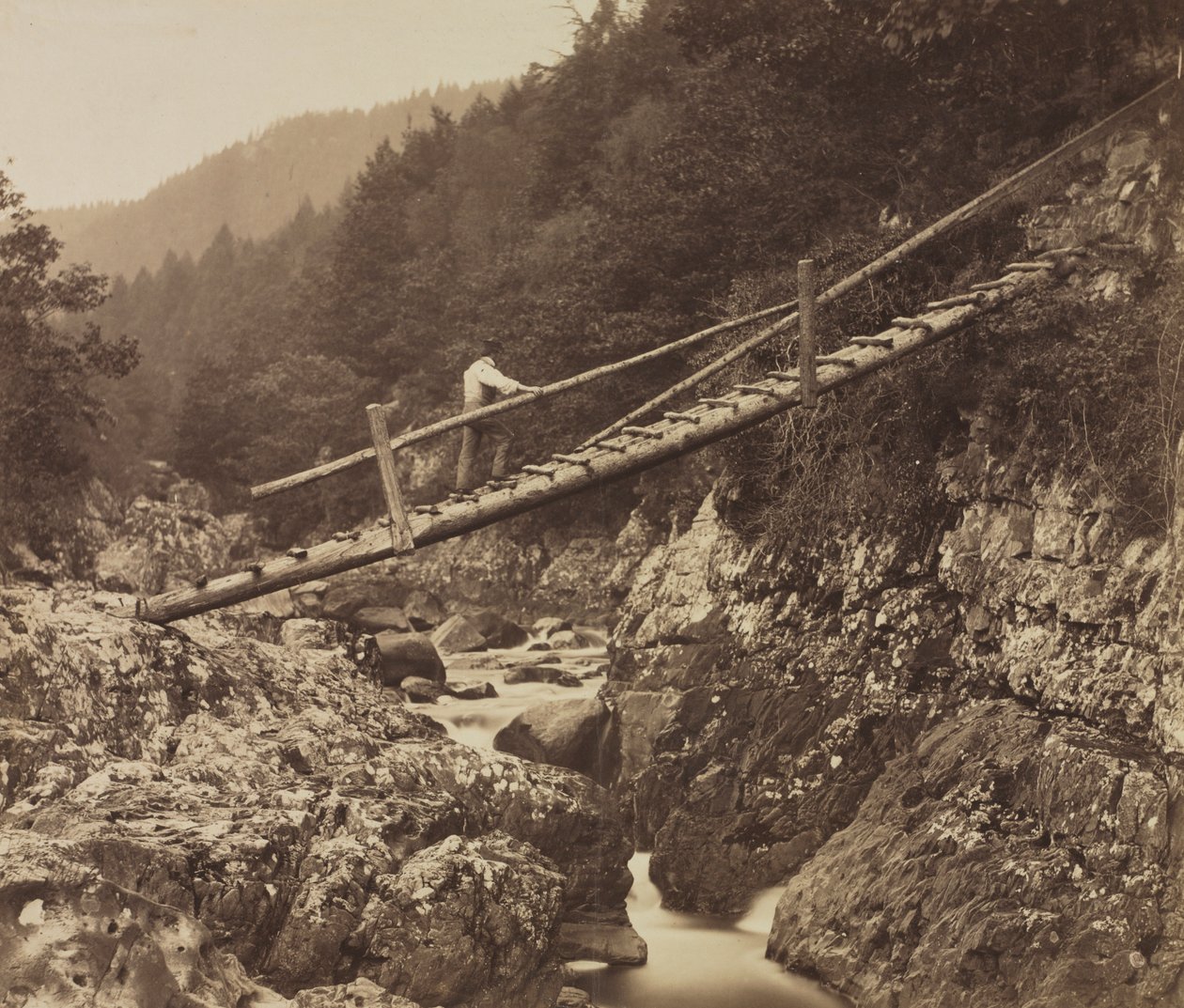 Miners Bridge, på Llugwy, Nord-Wales, 1857. av Roger Fenton